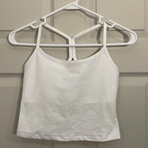 Beyond Yoga Spacedye Slim Racerback Cropped Tank White